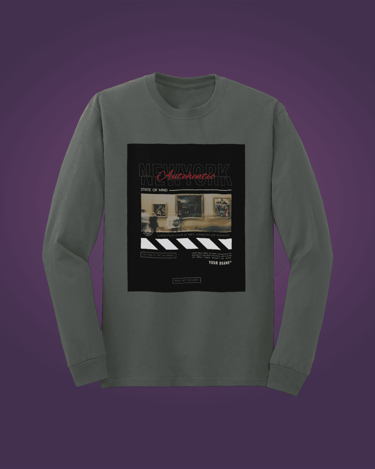 New York-ის გრძელმკლავიანი მაისური გრაფიკული პრინტით