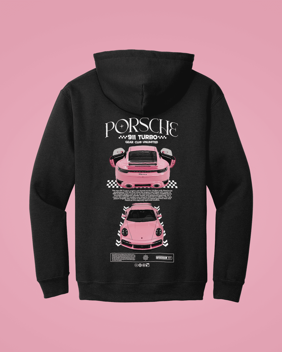 Porche Vol.3-ის ჰუდი გრაფიკული პრინტით