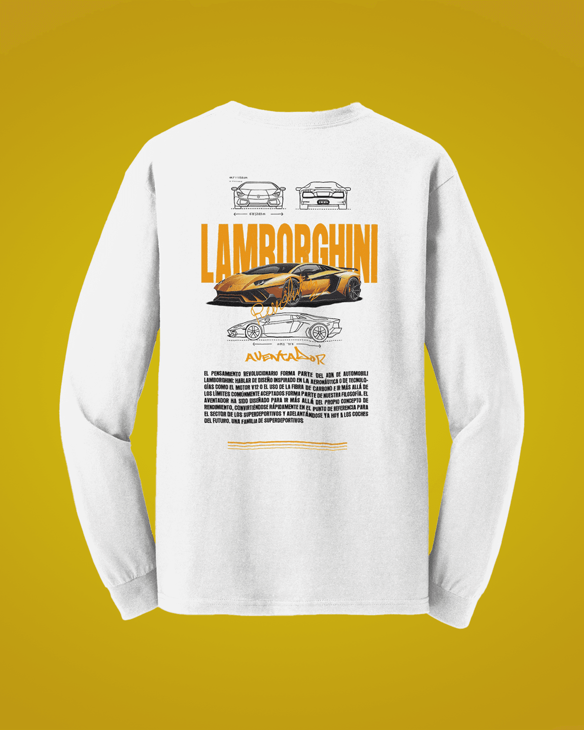 Lamborghini-ის ჰუდი გრაფიკული პრინტით