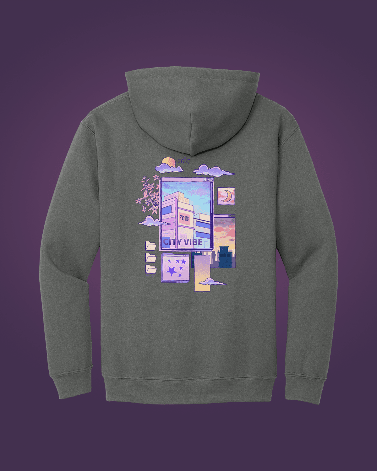 City Vibe-ის ჰუდი გრაფიკული პრინტით