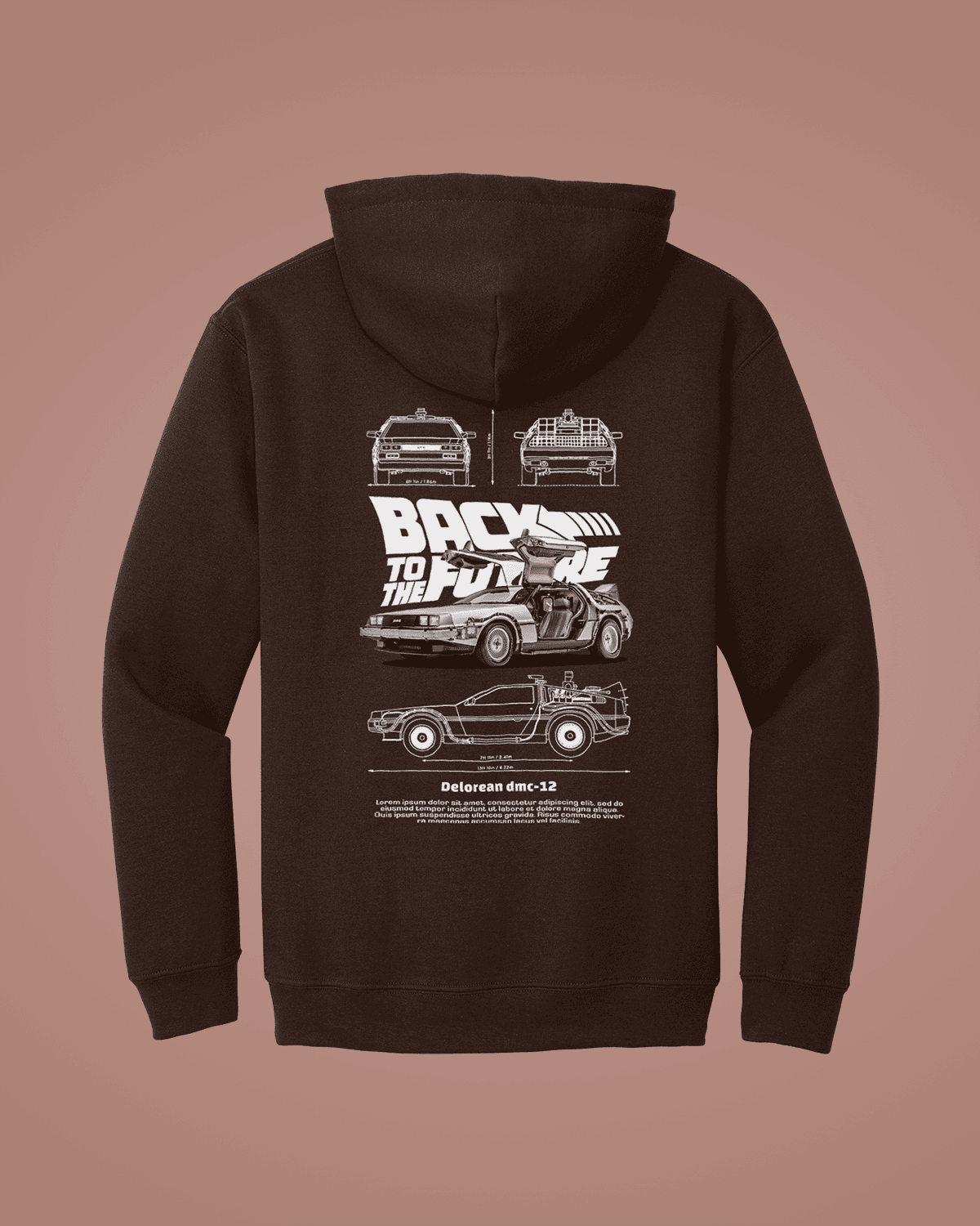 Back to the Future-ის ჰუდი გრაფიკული პრინტით